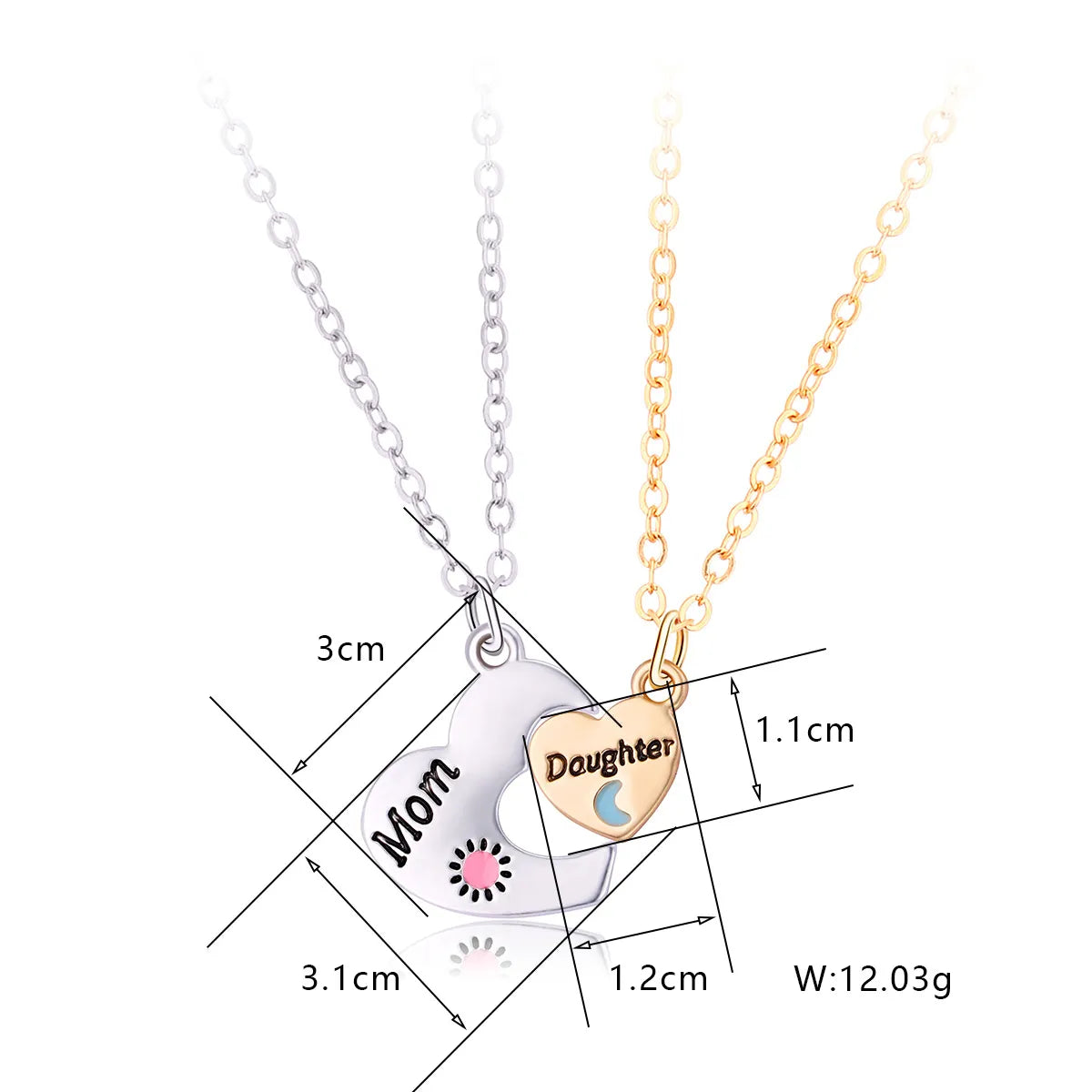 Cute Letter Moon Heart Shape Alloy Plating Mother'S Day Unisex Pendant Necklace