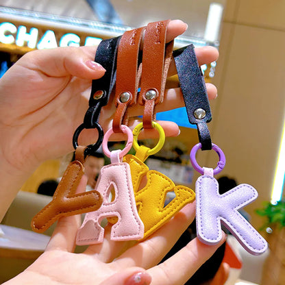 Cute Letter Pu Leather Women'S Keychain