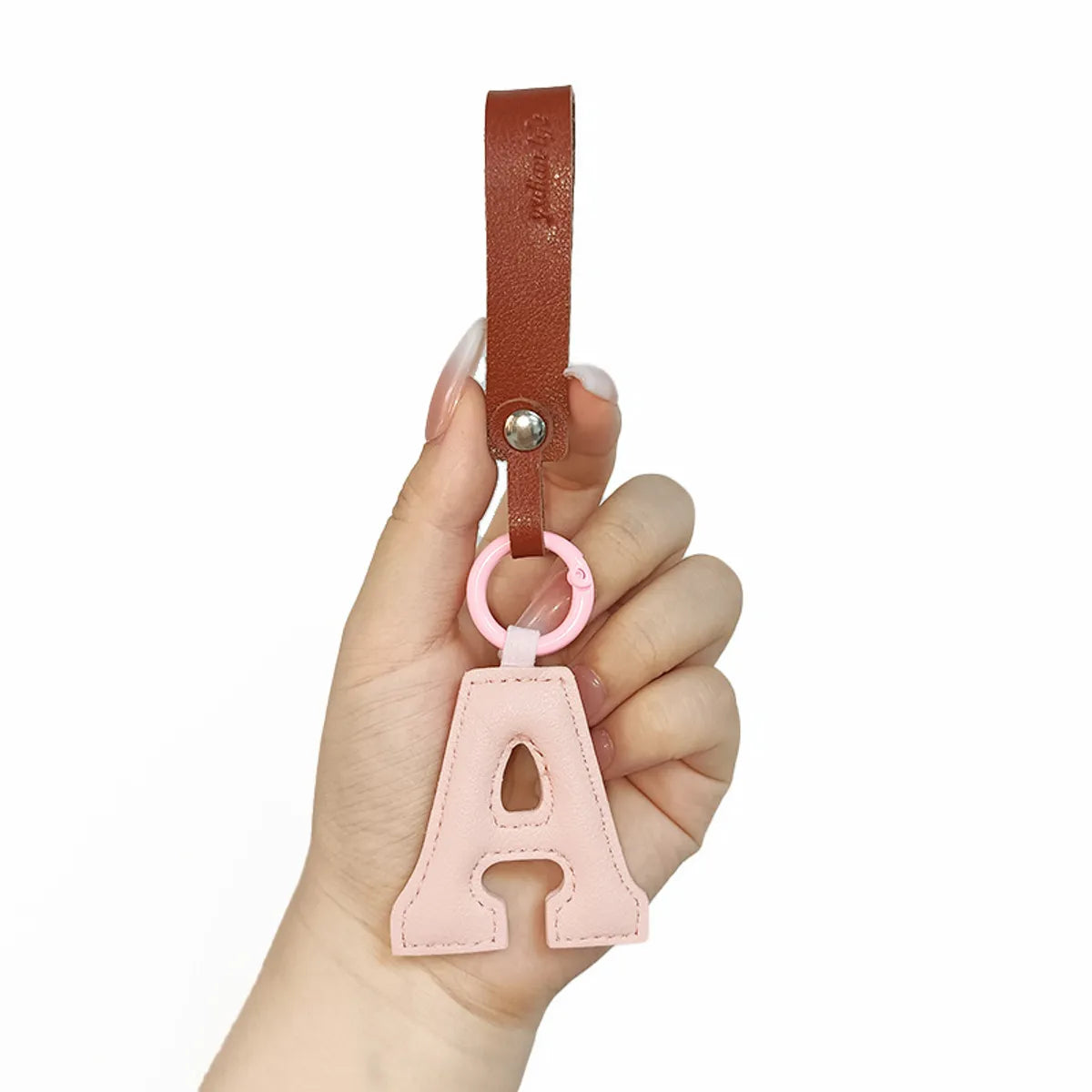 Cute Letter Pu Leather Women'S Keychain