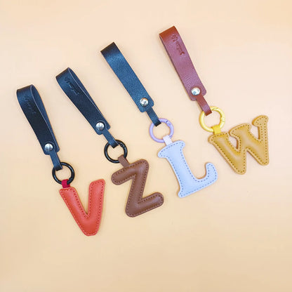 Cute Letter Pu Leather Women'S Keychain