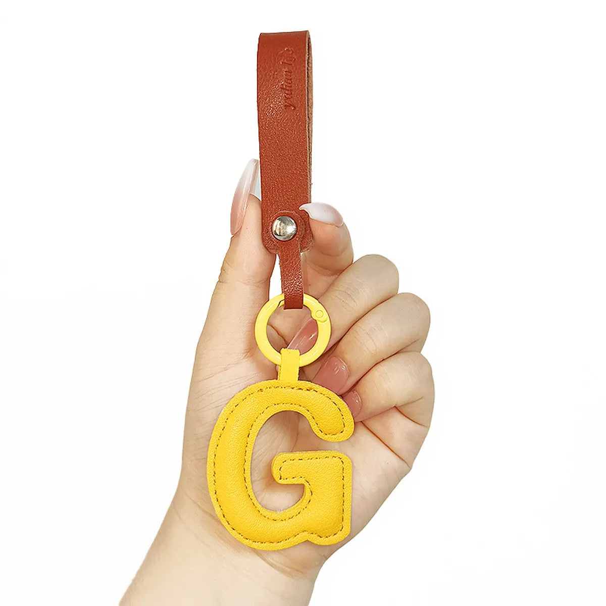 Cute Letter Pu Leather Women'S Keychain