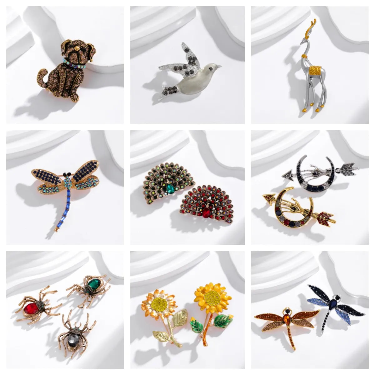 Cute Luxurious Animal Plant Arrow Alloy Inlay Rhinestones Women'S Brooches