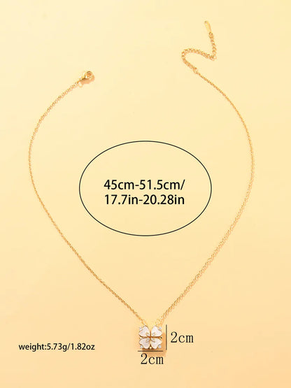 Cute Luxurious Romantic Four Leaf Clover Zircon Alloy Wholesale Pendant Necklace