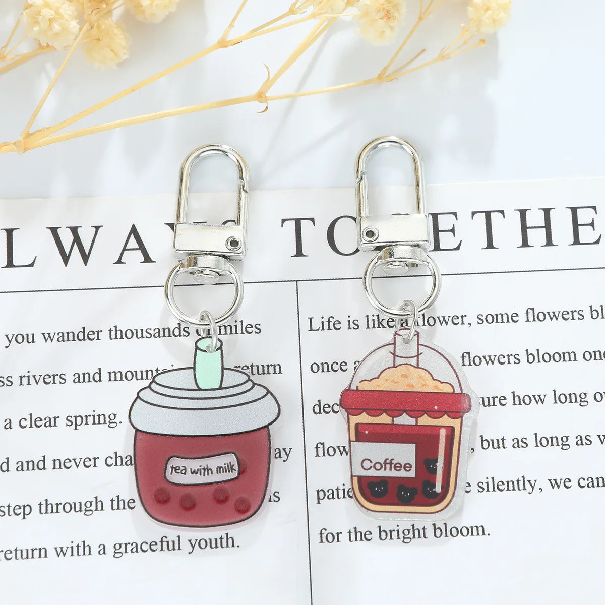 Cute Luxurious Wedding Letter Arylic Asymmetrical Acrylic Keychain