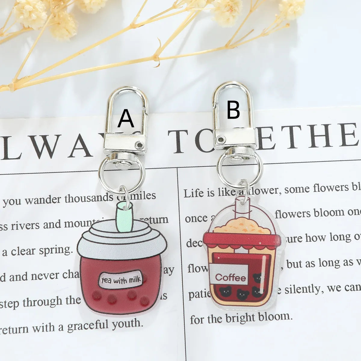 Cute Luxurious Wedding Letter Arylic Asymmetrical Acrylic Keychain