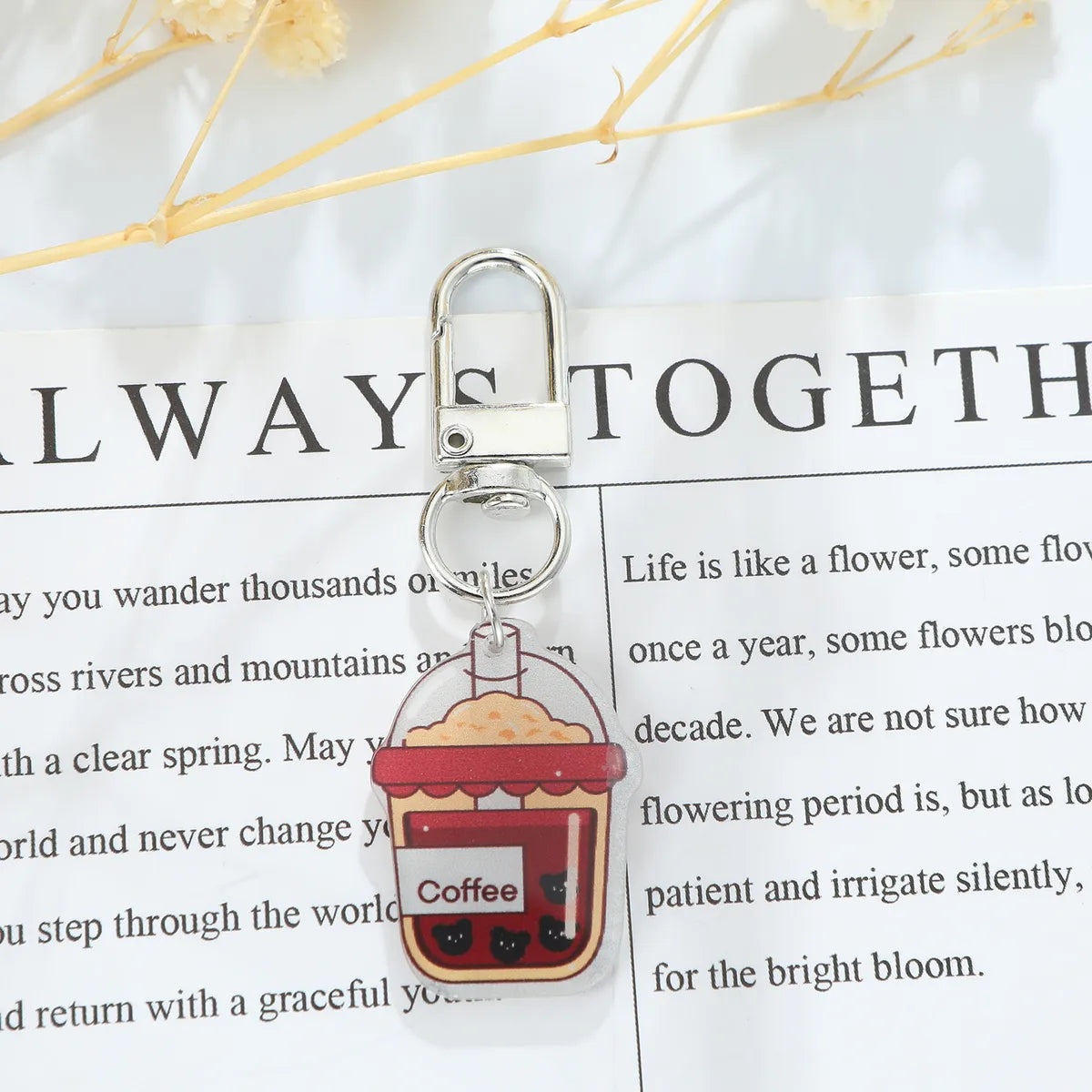 Cute Luxurious Wedding Letter Arylic Asymmetrical Acrylic Keychain