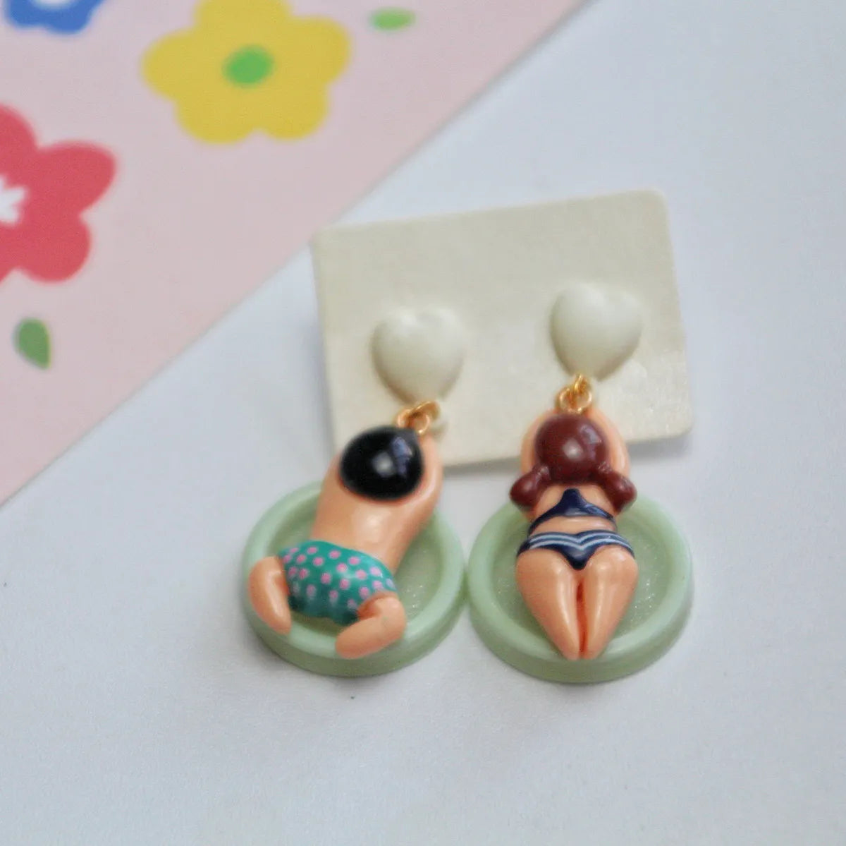 Cute Mermaid Resin Three-dimensional Women's Drop Earrings