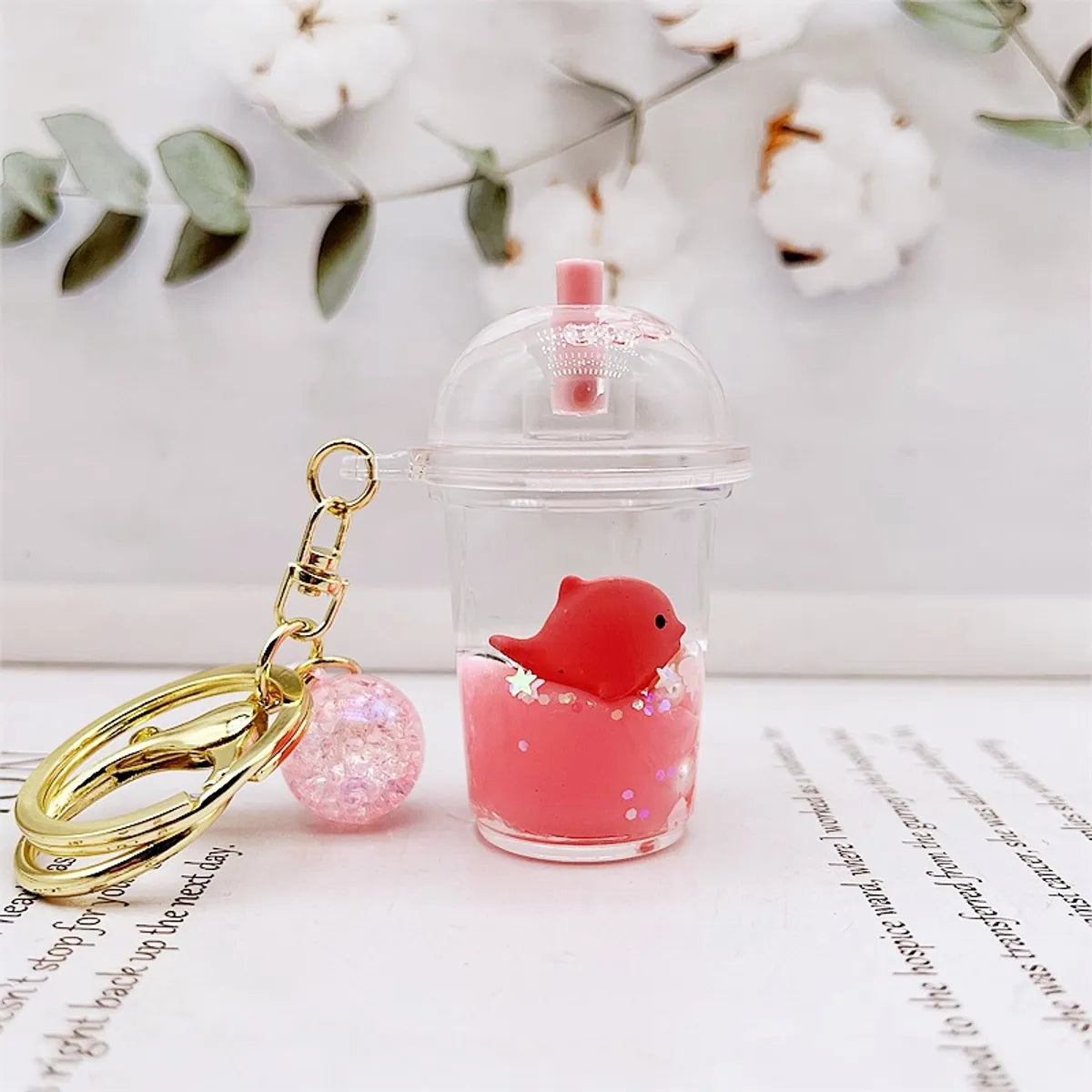 Cute Milky Tea Cup Arylic Women'S Keychain