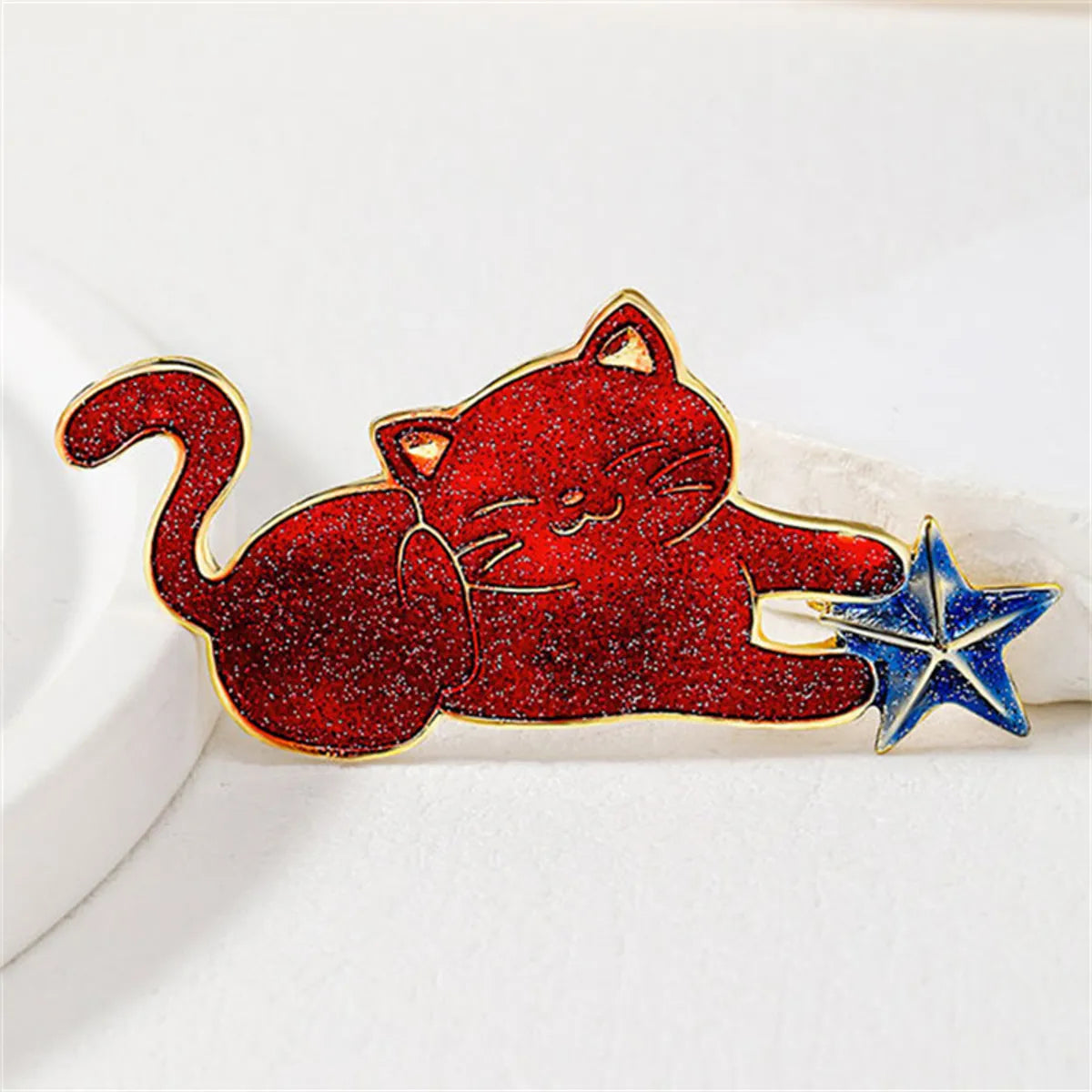 Cute Modern Style Animal Cat Alloy Stamping Stoving Varnish Plating Unisex Corsage Brooches Collar Pin