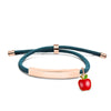 Cute Modern Style Customization Laser Engraving Apple 201 Stainless Steel Rope Cord String String Bracelets Wholesale
