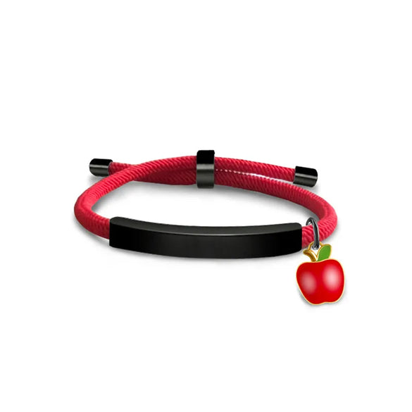 Cute Modern Style Customization Laser Engraving Apple 201 Stainless Steel Rope Cord String String Bracelets Wholesale