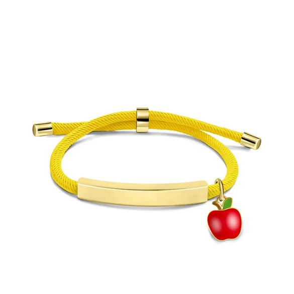 Cute Modern Style Customization Laser Engraving Apple 201 Stainless Steel Rope Cord String String Bracelets Wholesale