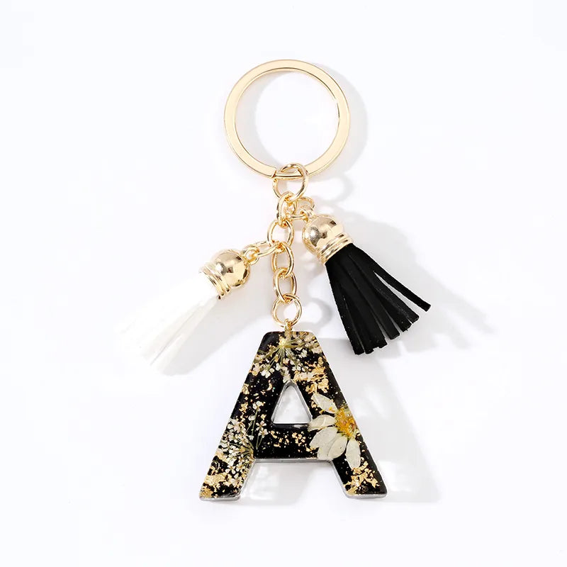 Cute Modern Style Letter Bee Daisy Alloy Resin Epoxy Bag Pendant Keychain