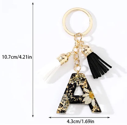 Cute Modern Style Letter Bee Daisy Alloy Resin Epoxy Bag Pendant Keychain