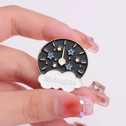 Cute Modern Style Sweet Letter Star Clock Alloy Plating Unisex Brooches