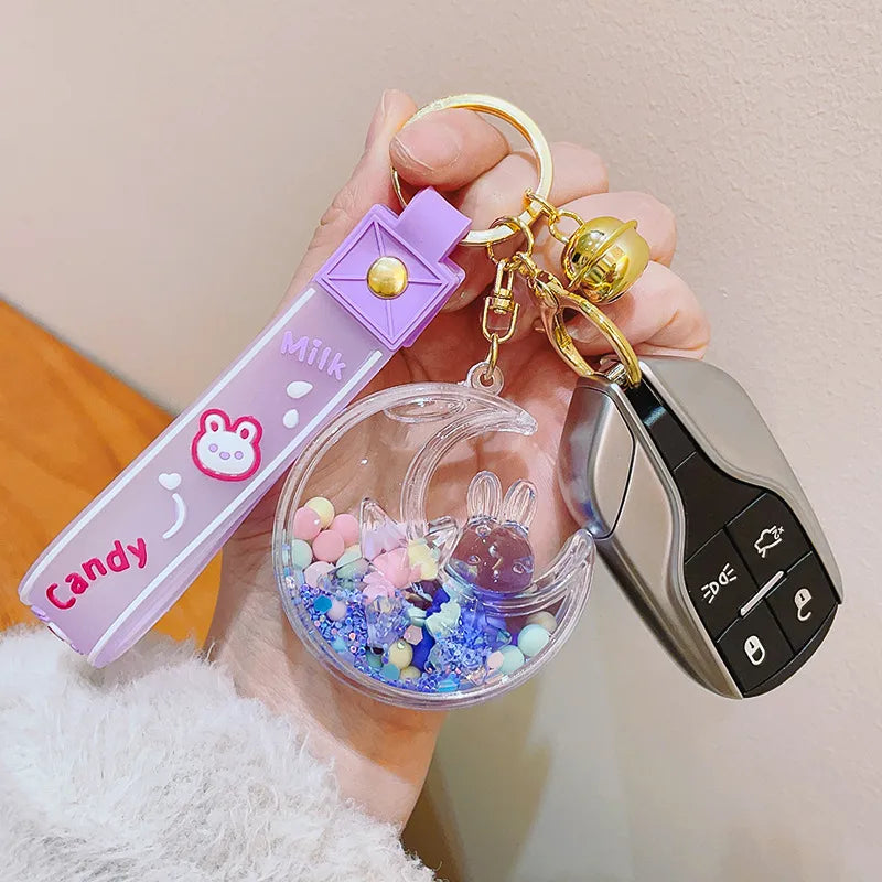 Cute Moon Arylic Patchwork Women'S Bag Pendant Keychain