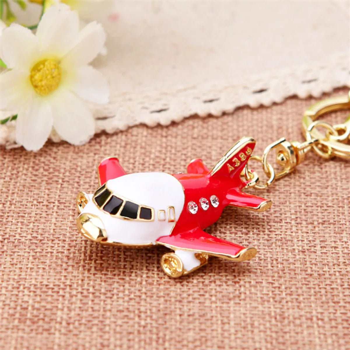 Cute Motorcycle Car Airplane Alloy Unisex Keychain