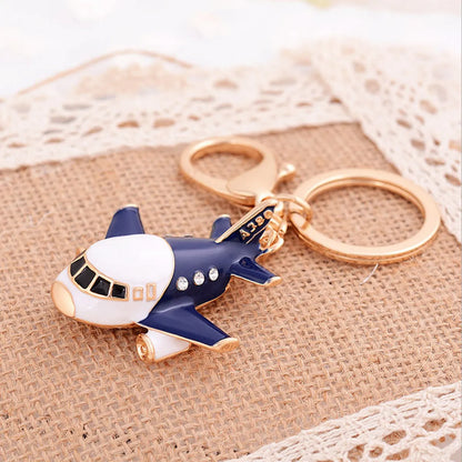 Cute Motorcycle Car Airplane Alloy Unisex Keychain