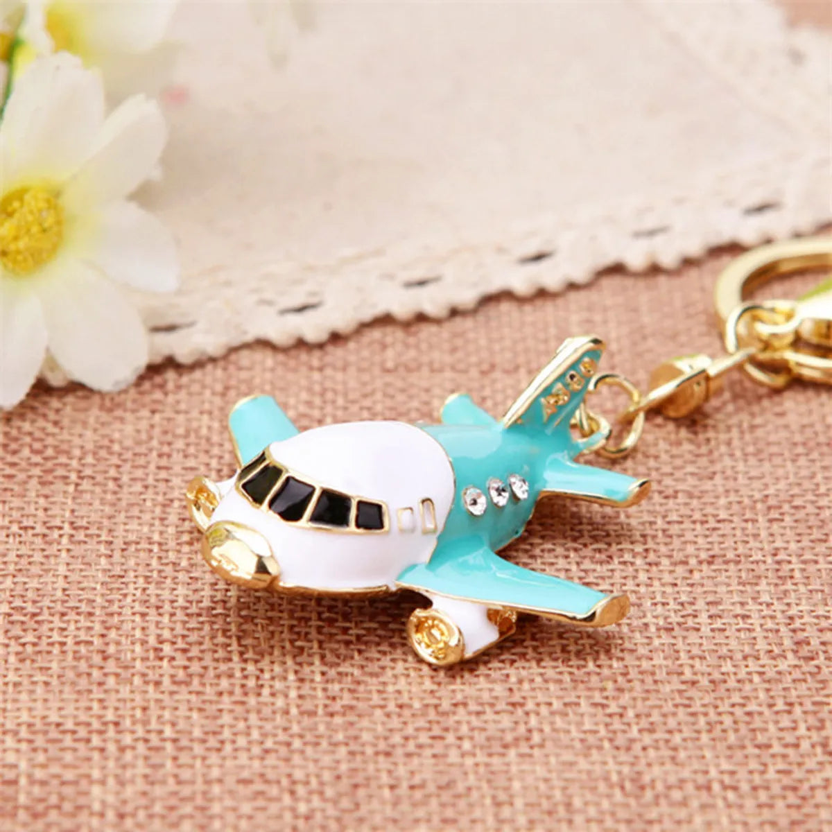 Cute Motorcycle Car Airplane Alloy Unisex Keychain