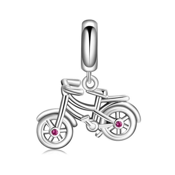 Cute Motorcycle Sterling Silver Inlay Zircon Pendants Jewelry Accessories