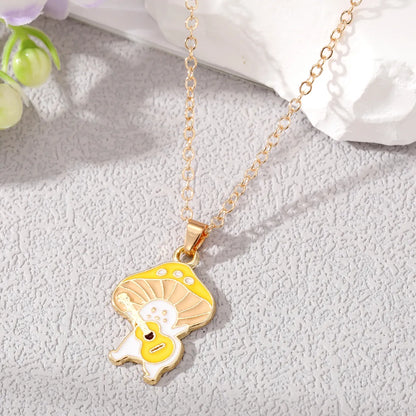 Cute Mushroom Alloy Enamel Alloy Pendant Necklace 1 Piece