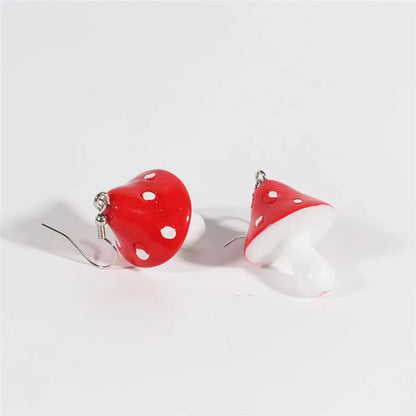 Cute Mushroom Alloy Women'S Drop Earrings