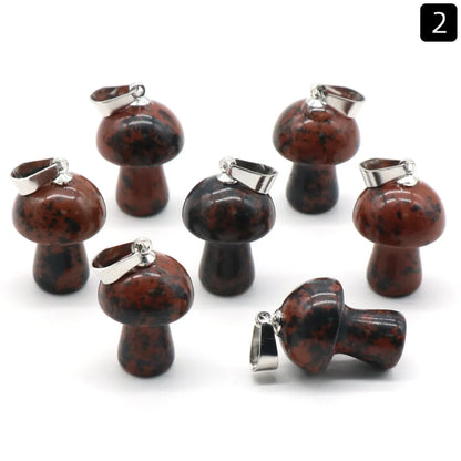 Cute Mushroom Natural Stone Polishing Jewelry Accessories 1 Piece