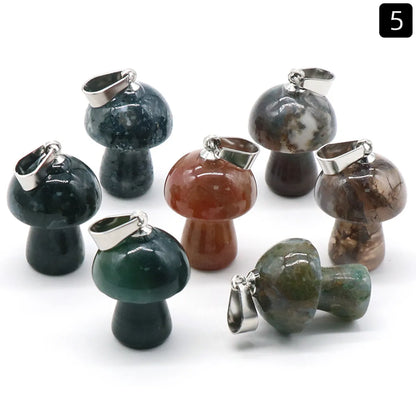 Cute Mushroom Natural Stone Polishing Jewelry Accessories 1 Piece