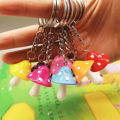 Cute Mushroom Resin Unisex Bag Pendant Keychain