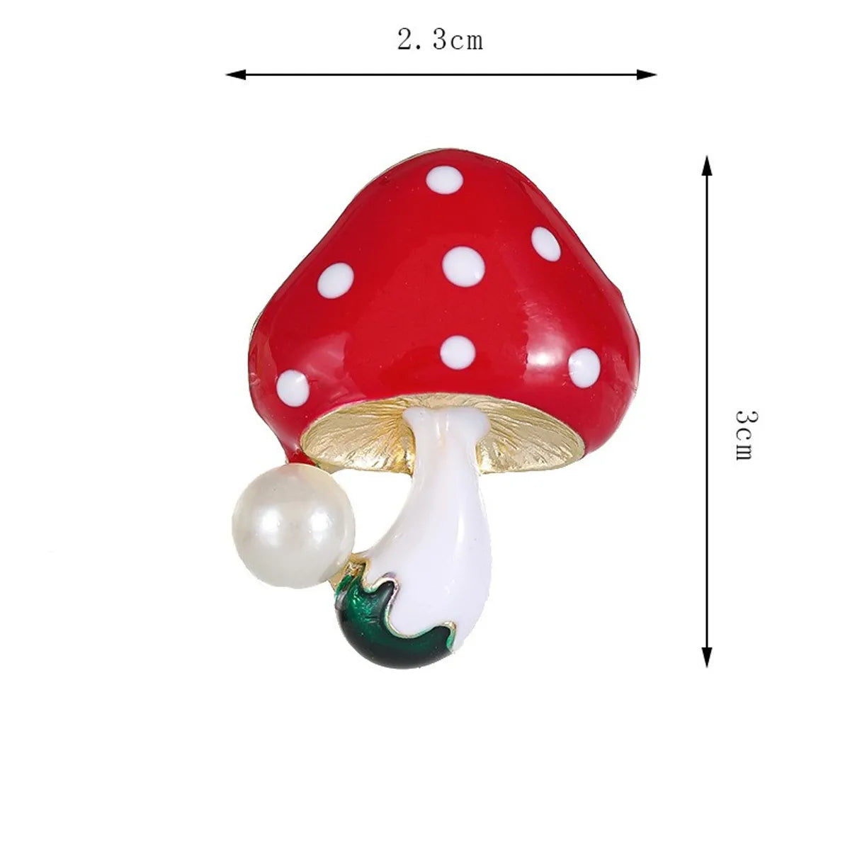 Cute Mushroom Zinc Alloy Enamel Plating Inlay Pearl Women'S Brooches