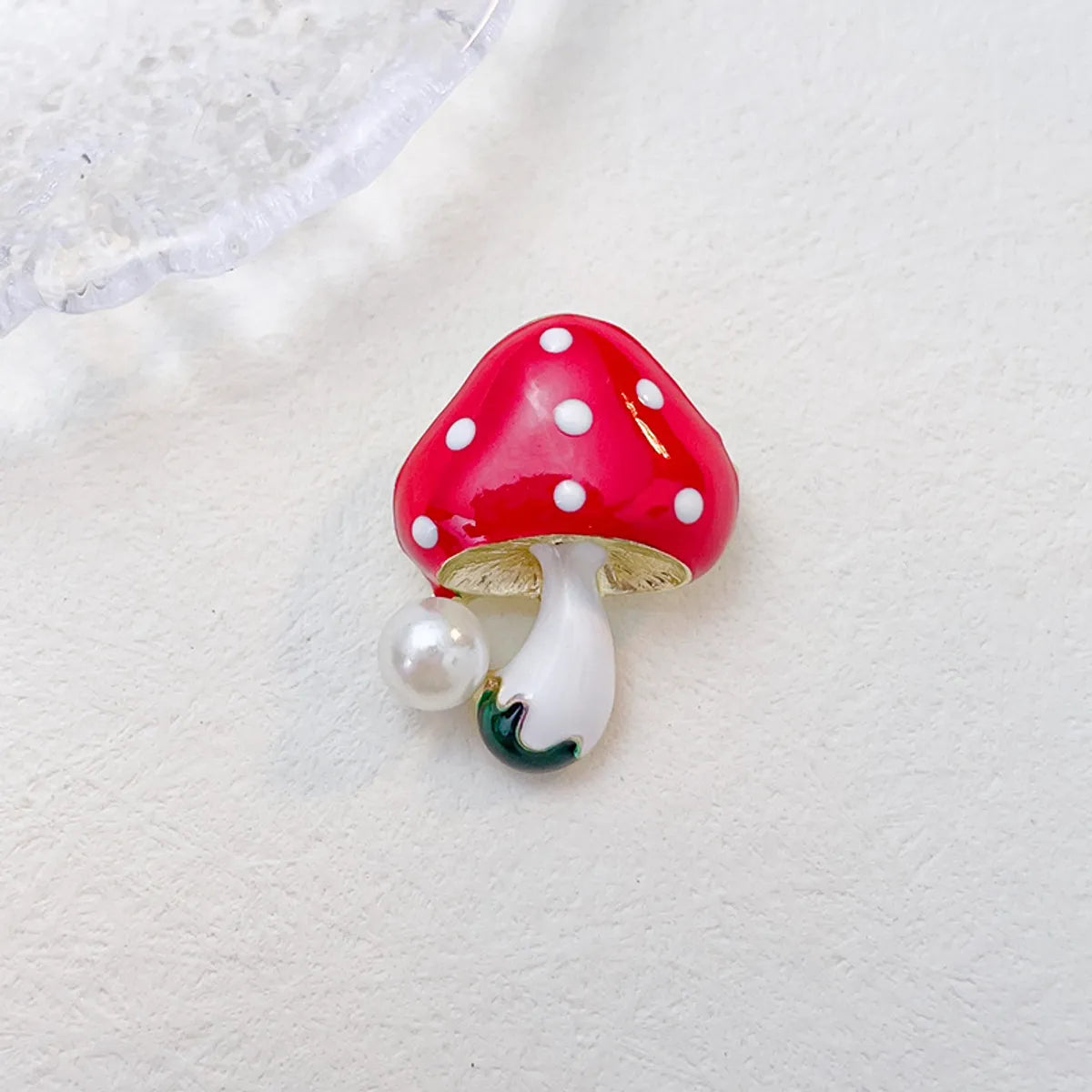 Cute Mushroom Zinc Alloy Enamel Plating Inlay Pearl Women'S Brooches