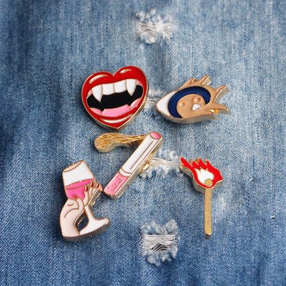 Cute Novelty Cartoon Alloy Enamel Unisex Brooches