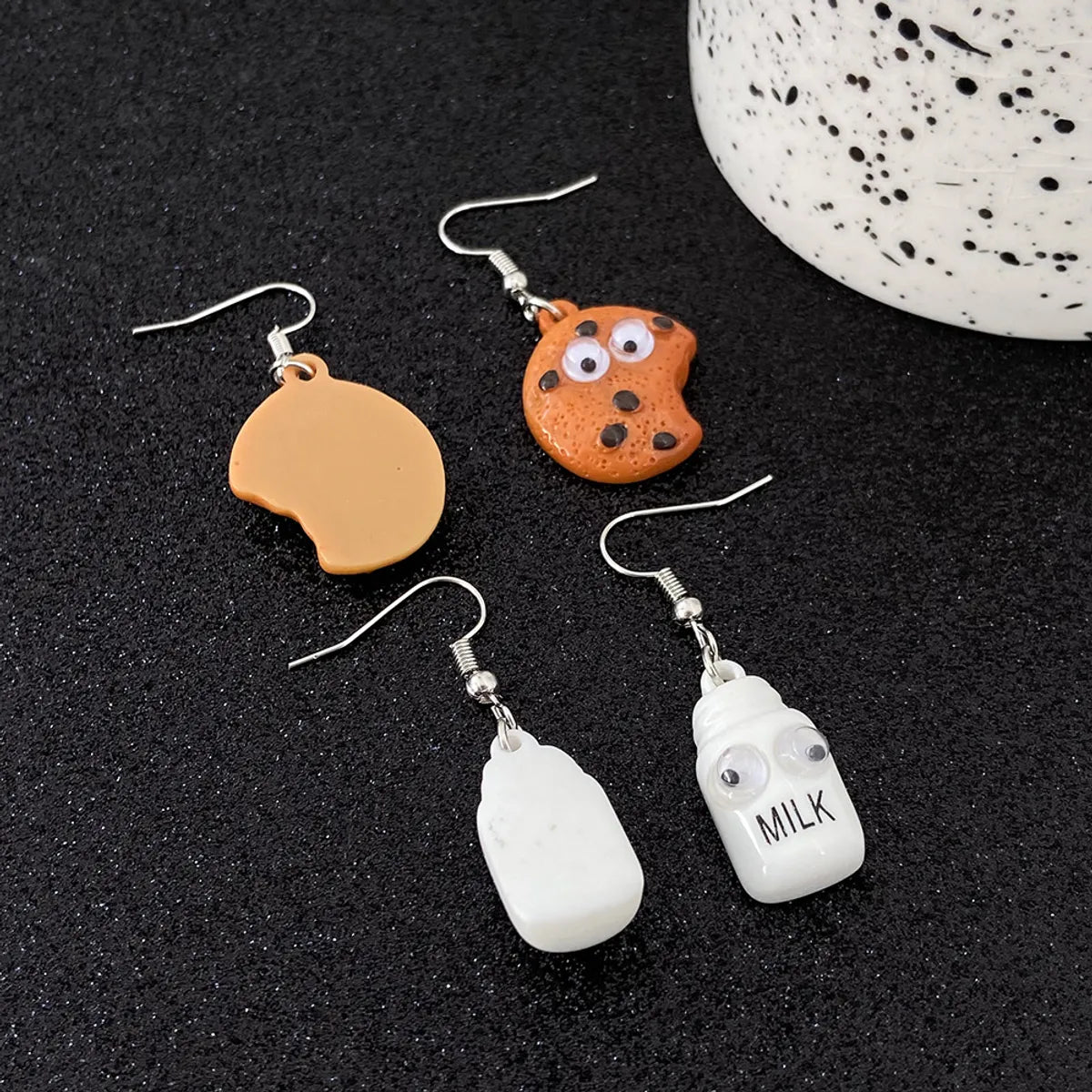 Cute Novelty Cookies Milk Resin Women's Dangling Earrings