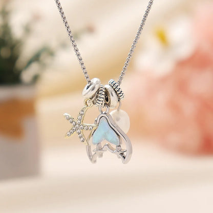 Cute Novelty Sweet Animal Star Heart Shape Rhinestones Alloy Titanium Steel Wholesale Pendant Necklace