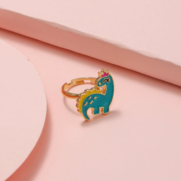 Cute Open Butterfly Ring For Children And Women Adjustable Fun Cartoon Jewelry Alloy Dripping Oil