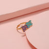 Cute Open Butterfly Ring For Children And Women Adjustable Fun Cartoon Jewelry Alloy Dripping Oil