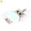 Cute Owl Pendant Natural Crystal Necklace Minimalist Animal Zodiac Style Unisex Jewelry
