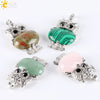 Cute Owl Pendant Natural Crystal Necklace Minimalist Animal Zodiac Style Unisex Jewelry
