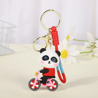 Cute Panda Pvc Metal Unisex Bag Pendant Keychain 1 Piece