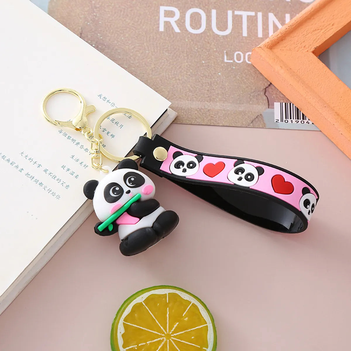 Cute Panda Pvc Metal Unisex Bag Pendant Keychain 1 Piece