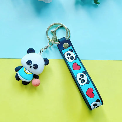 Cute Panda Pvc Metal Unisex Bag Pendant Keychain 1 Piece