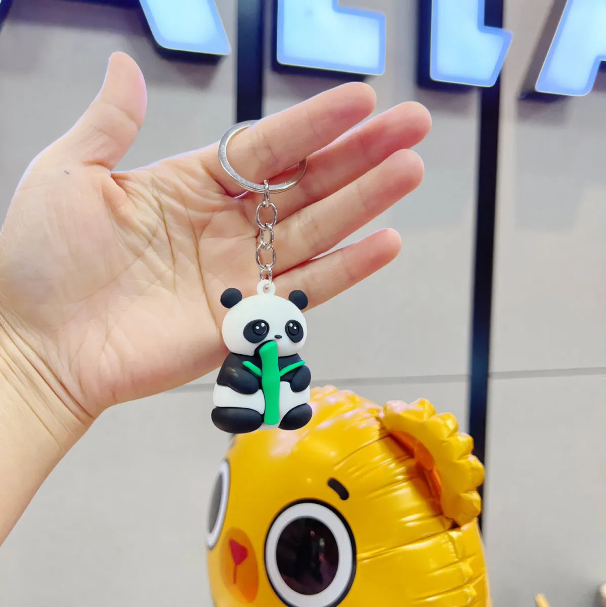 Cute Panda Pvc Metal Unisex Bag Pendant Keychain 1 Piece