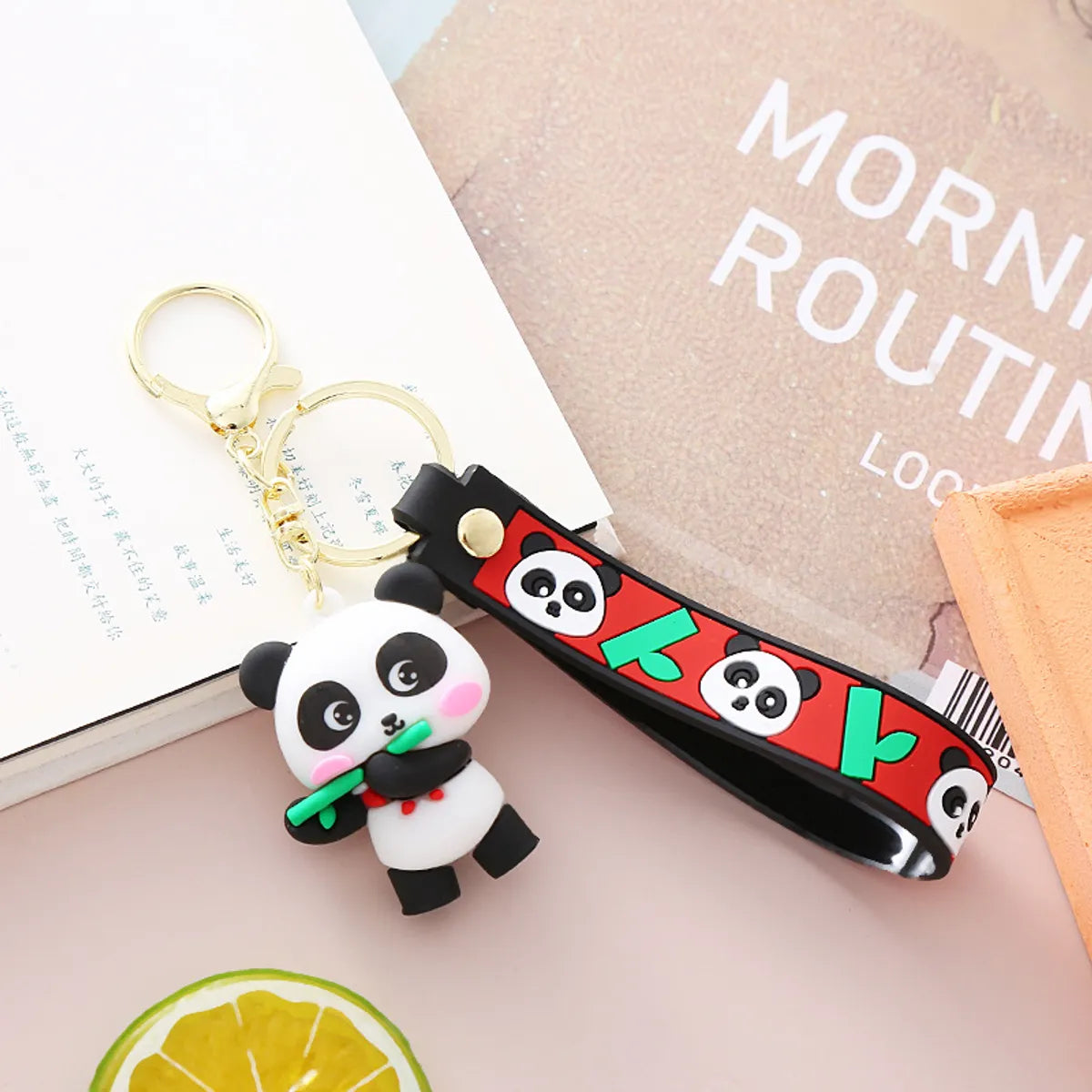 Cute Panda Pvc Metal Unisex Bag Pendant Keychain 1 Piece