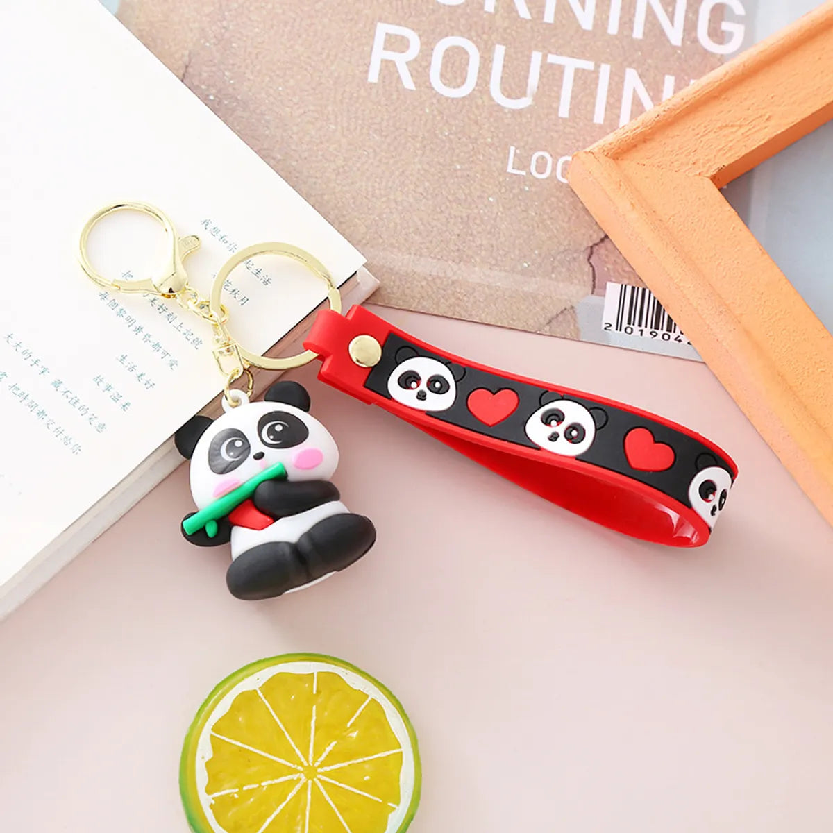 Cute Panda Pvc Metal Unisex Bag Pendant Keychain 1 Piece