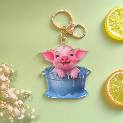 Cute Pastoral Animal Arylic Bag Pendant Keychain