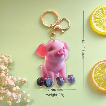 Cute Pastoral Animal Arylic Bag Pendant Keychain