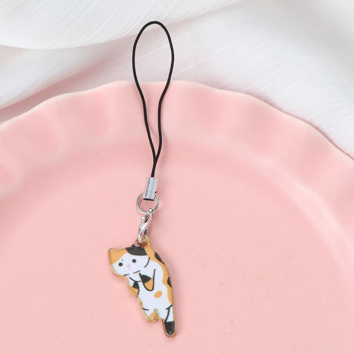 Cute Pastoral Letter Cat Alloy Bag Pendant Keychain