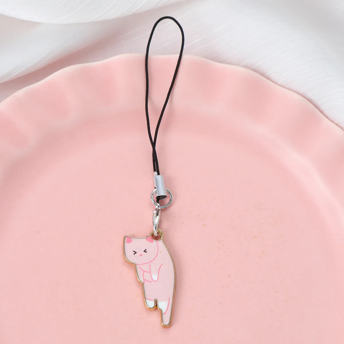 Cute Pastoral Letter Cat Alloy Bag Pendant Keychain