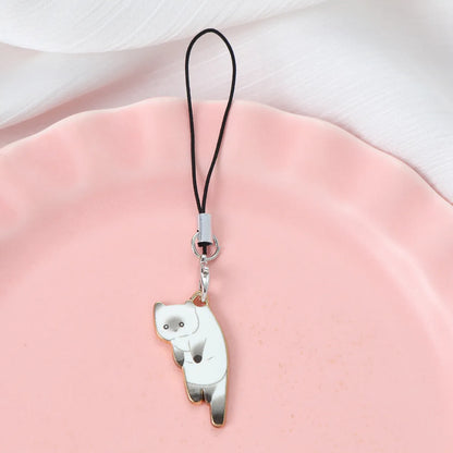 Cute Pastoral Letter Cat Alloy Bag Pendant Keychain