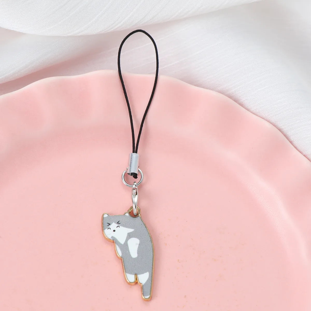 Cute Pastoral Letter Cat Alloy Bag Pendant Keychain